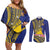 Personalised Tokelau Tokehega Day Couples Matching Off Shoulder Short Dress and Long Sleeve Button Shirt Tokelauan Tatau Flag Color - Polynesian Pride
