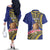 Personalised Tokelau Tokehega Day Couples Matching Off The Shoulder Long Sleeve Dress and Hawaiian Shirt Tokelauan Tatau Flag Color - Polynesian Pride