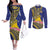 Personalised Tokelau Tokehega Day Couples Matching Off The Shoulder Long Sleeve Dress and Long Sleeve Button Shirt Tokelauan Tatau Flag Color - Polynesian Pride
