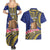 Personalised Tokelau Tokehega Day Couples Matching Summer Maxi Dress and Hawaiian Shirt Tokelauan Tatau Flag Color - Polynesian Pride