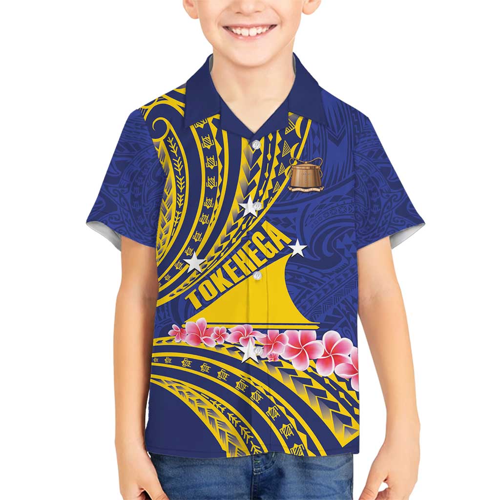 Personalised Tokelau Tokehega Day Family Matching Off Shoulder Maxi Dress and Hawaiian Shirt Tokelauan Tatau Flag Color - Polynesian Pride