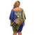 Personalised Tokelau Tokehega Day Family Matching Off Shoulder Short Dress and Hawaiian Shirt Tokelauan Tatau Flag Color - Polynesian Pride