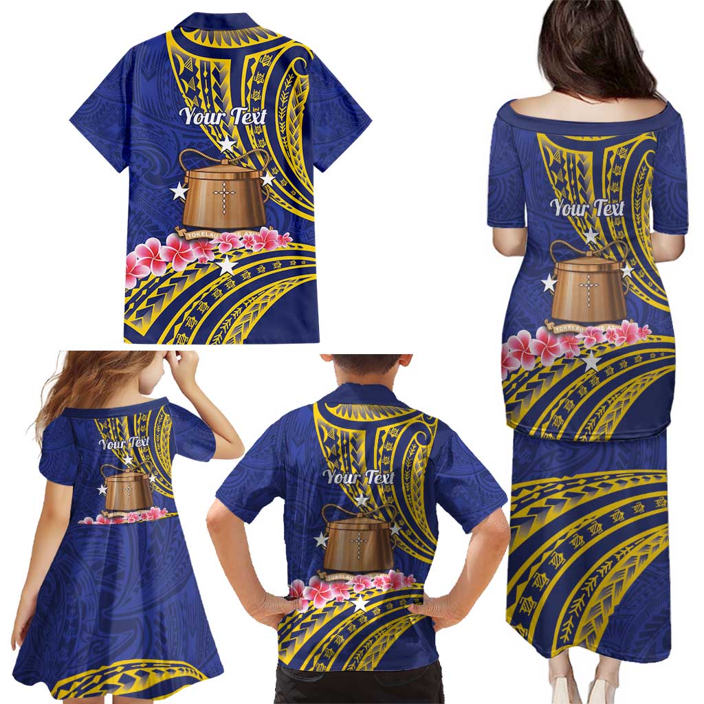 Personalised Tokelau Tokehega Day Family Matching Puletasi and Hawaiian Shirt Tokelauan Tatau Flag Color - Polynesian Pride