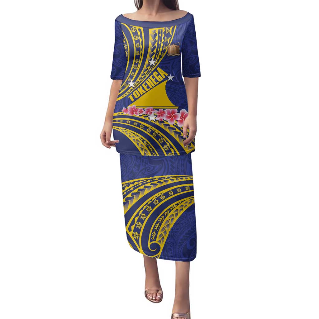 Personalised Tokelau Tokehega Day Family Matching Puletasi and Hawaiian Shirt Tokelauan Tatau Flag Color - Polynesian Pride