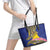 Personalised Tokelau Tokehega Day Leather Tote Bag Tokelauan Tatau Flag Color - Polynesian Pride