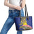 Personalised Tokelau Tokehega Day Leather Tote Bag Tokelauan Tatau Flag Color - Polynesian Pride