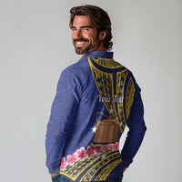 Personalised Tokelau Tokehega Day Long Sleeve Polo Shirt Tokelauan Tatau Flag Color - Polynesian Pride