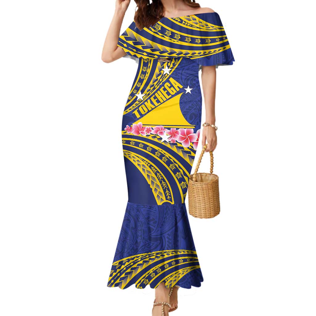 Personalised Tokelau Tokehega Day Mermaid Dress Tokelauan Tatau Flag Color - Polynesian Pride