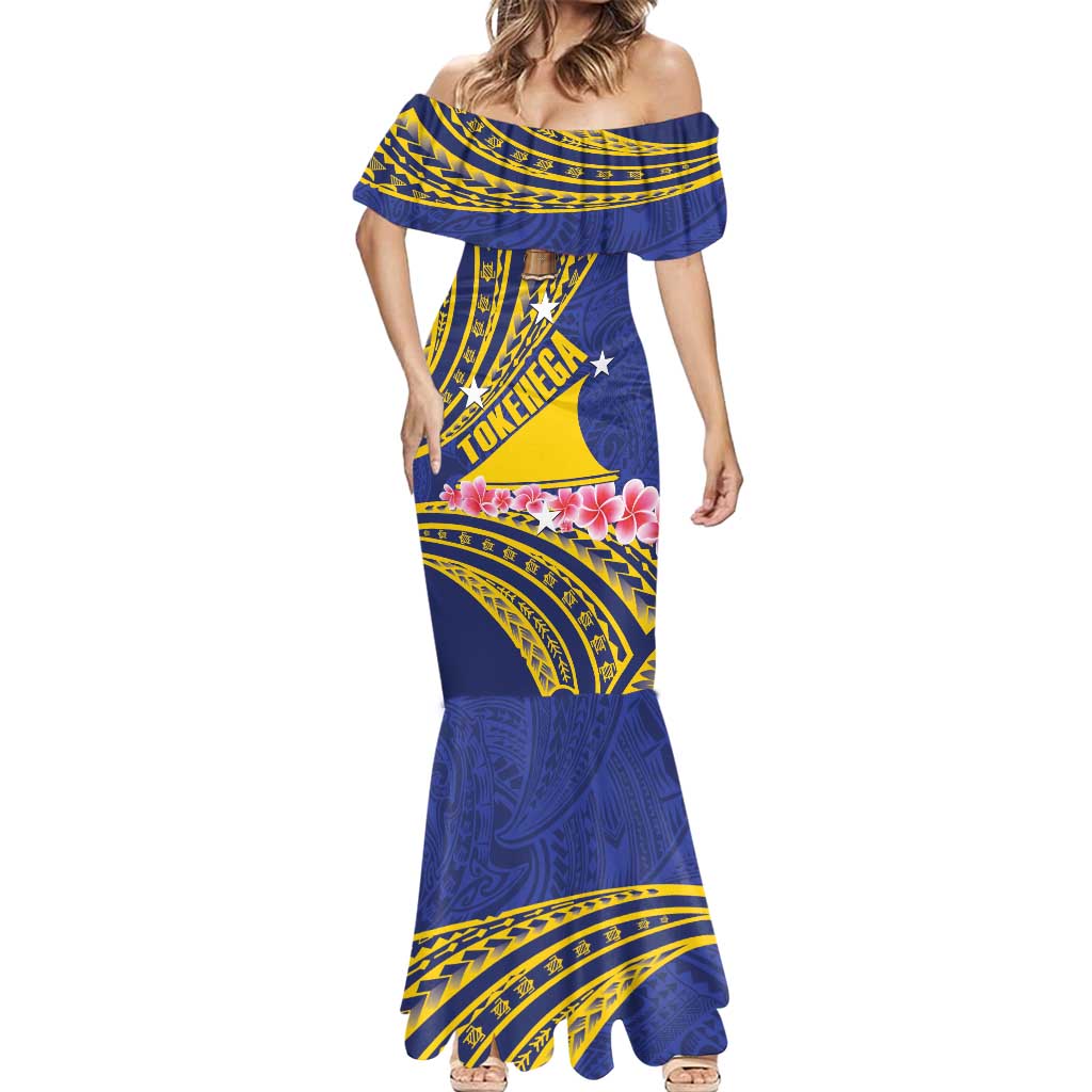 Personalised Tokelau Tokehega Day Mermaid Dress Tokelauan Tatau Flag Color - Polynesian Pride