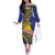 Personalised Tokelau Tokehega Day Off The Shoulder Long Sleeve Dress Tokelauan Tatau Flag Color - Polynesian Pride