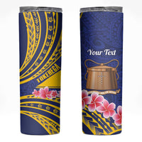 Personalised Tokelau Tokehega Day Skinny Tumbler Tokelauan Tatau Flag Color - Polynesian Pride