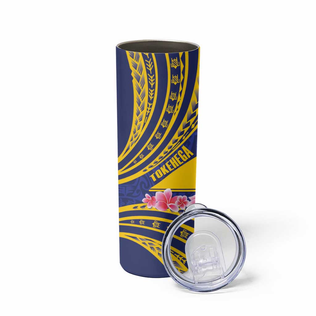 Personalised Tokelau Tokehega Day Skinny Tumbler Tokelauan Tatau Flag Color - Polynesian Pride