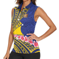 Personalised Tokelau Tokehega Day Women Sleeveless Polo Shirt Tokelauan Tatau Flag Color - Polynesian Pride