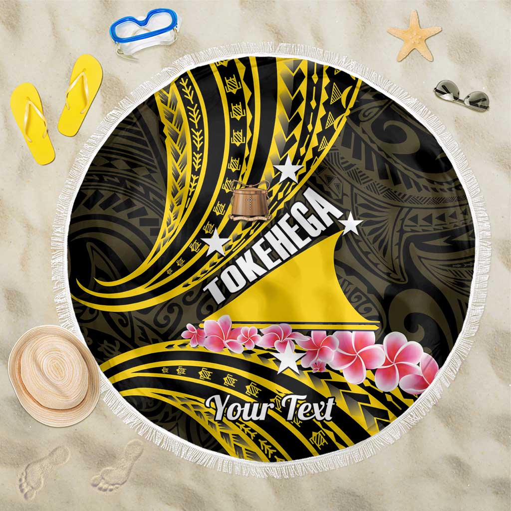 Personalised Tokelau Tokehega Day Beach Blanket Tokelauan Tatau Black Color - Polynesian Pride