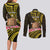 Personalised Tokelau Tokehega Day Couples Matching Long Sleeve Bodycon Dress and Long Sleeve Button Shirt Tokelauan Tatau Black Color - Polynesian Pride
