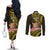 Personalised Tokelau Tokehega Day Couples Matching Off The Shoulder Long Sleeve Dress and Long Sleeve Button Shirt Tokelauan Tatau Black Color - Polynesian Pride