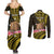 Personalised Tokelau Tokehega Day Couples Matching Summer Maxi Dress and Long Sleeve Button Shirt Tokelauan Tatau Black Color - Polynesian Pride