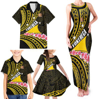 Personalised Tokelau Tokehega Day Family Matching Tank Maxi Dress and Hawaiian Shirt Tokelauan Tatau Black Color - Polynesian Pride