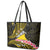 Personalised Tokelau Tokehega Day Leather Tote Bag Tokelauan Tatau Black Color - Polynesian Pride