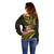 Personalised Tokelau Tokehega Day Off Shoulder Sweater Tokelauan Tatau Black Color - Polynesian Pride