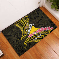 Personalised Tokelau Tokehega Day Rubber Doormat Tokelauan Tatau Black Color - Polynesian Pride