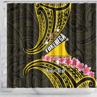 Personalised Tokelau Tokehega Day Shower Curtain Tokelauan Tatau Black Color - Polynesian Pride