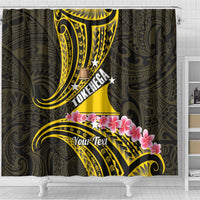 Personalised Tokelau Tokehega Day Shower Curtain Tokelauan Tatau Black Color - Polynesian Pride
