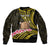 Personalised Tokelau Tokehega Day Sleeve Zip Bomber Jacket Tokelauan Tatau Black Color - Polynesian Pride