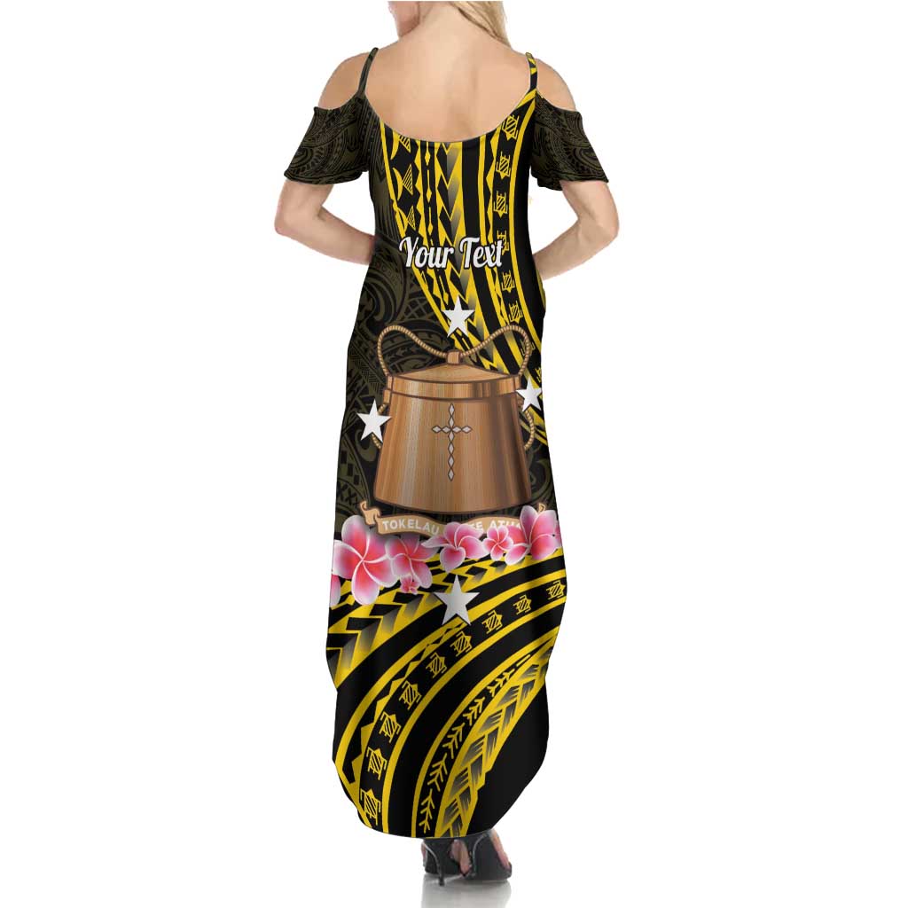 Personalised Tokelau Tokehega Day Summer Maxi Dress Tokelauan Tatau Black Color - Polynesian Pride