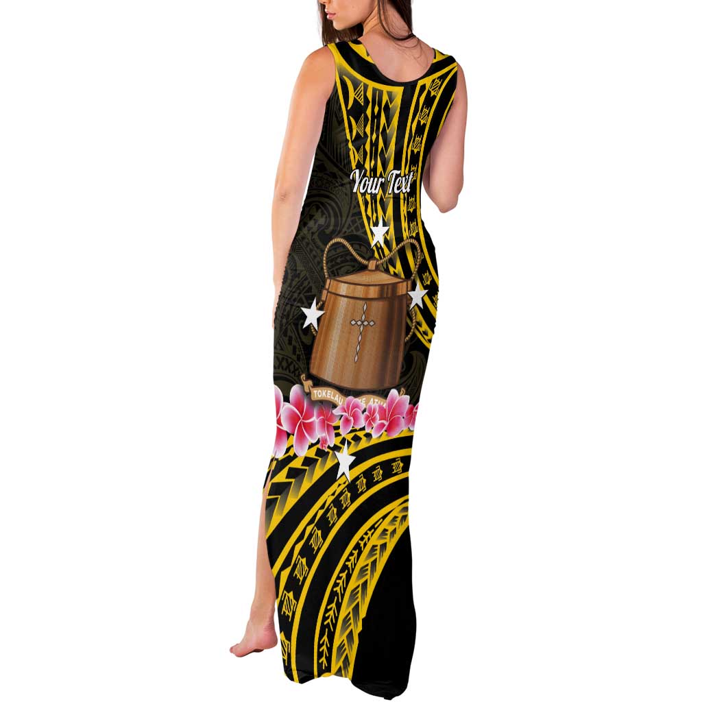 Personalised Tokelau Tokehega Day Tank Maxi Dress Tokelauan Tatau Black Color - Polynesian Pride