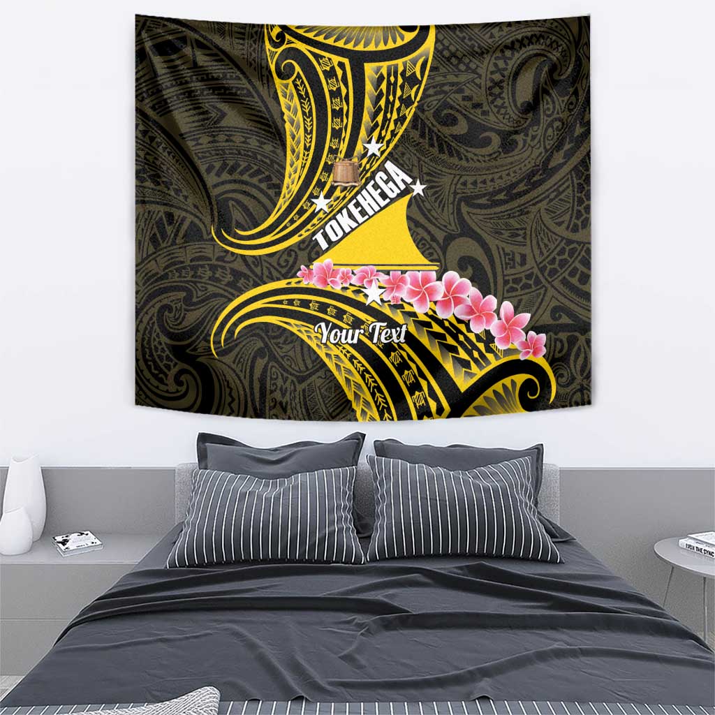 Personalised Tokelau Tokehega Day Tapestry Tokelauan Tatau Black Color - Polynesian Pride