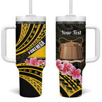 Personalised Tokelau Tokehega Day Tumbler With Handle Tokelauan Tatau Black Color - Polynesian Pride