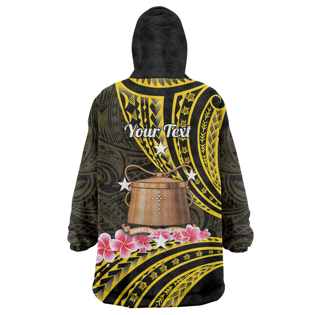 Personalised Tokelau Tokehega Day Wearable Blanket Hoodie Tokelauan Tatau Black Color - Polynesian Pride