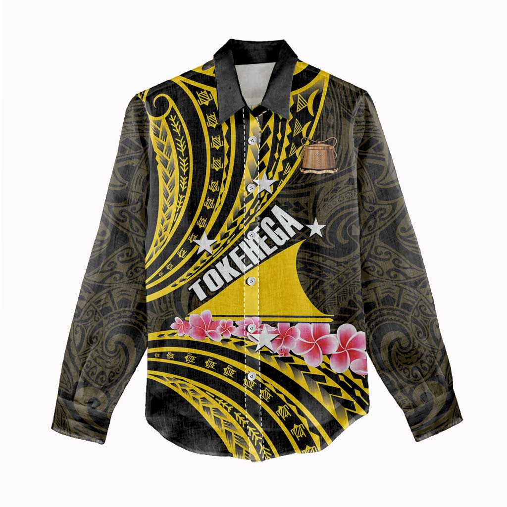 Personalised Tokelau Tokehega Day Women Casual Shirt Tokelauan Tatau Black Color - Polynesian Pride