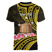 Personalised Tokelau Tokehega Day Women V-Neck T-Shirt Tokelauan Tatau Black Color - Polynesian Pride