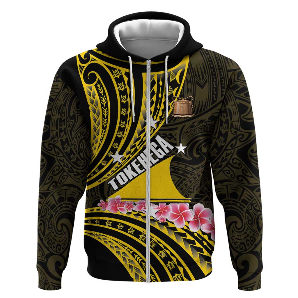 Personalised Tokelau Tokehega Day Zip Hoodie Tokelauan Tatau Black Color - Polynesian Pride