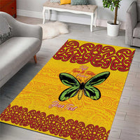 Personalised Tufi Tapa and Tattoo Festival Area Rug PNG Oro Butterfly Tapa Pattern - Polynesian Pride