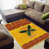 Personalised Tufi Tapa and Tattoo Festival Area Rug PNG Oro Butterfly Tapa Pattern - Polynesian Pride