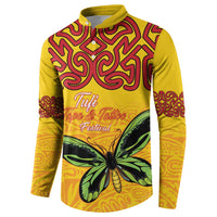 Personalised Tufi Tapa and Tattoo Festival Button Sweatshirt PNG Oro Butterfly Tapa Pattern - Polynesian Pride