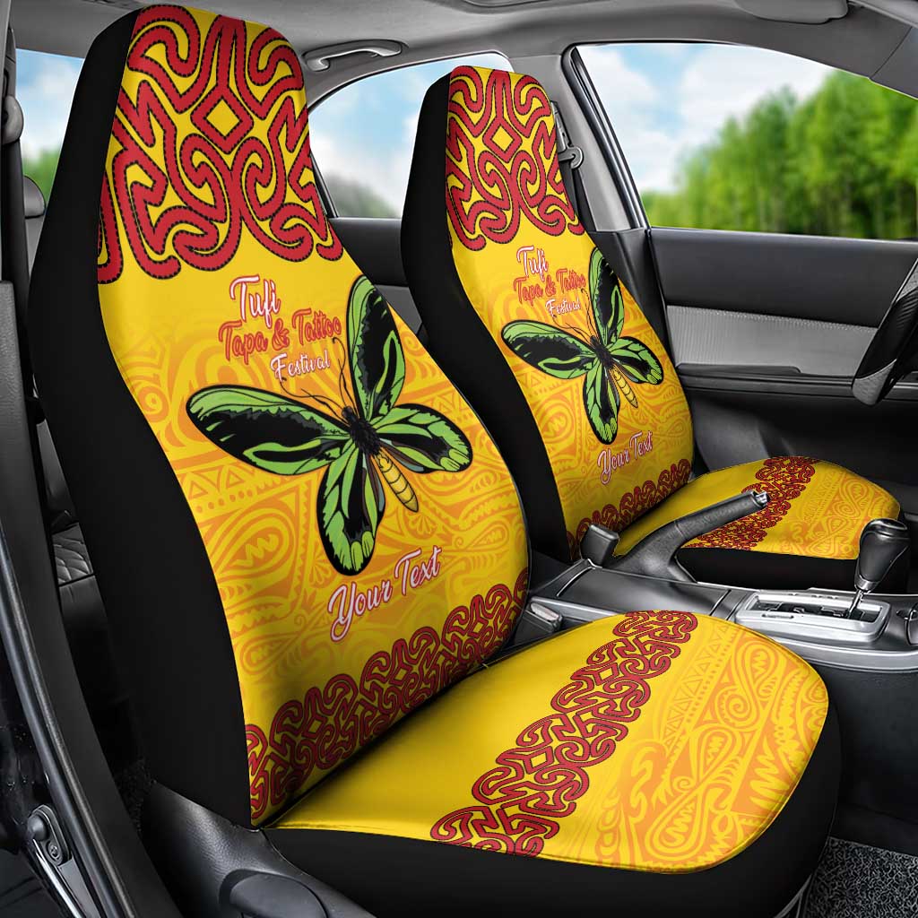 Personalised Tufi Tapa and Tattoo Festival Car Seat Cover PNG Oro Butterfly Tapa Pattern LT14 - Polynesian Pride