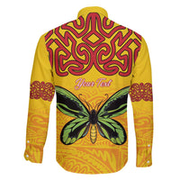Personalised Tufi Tapa and Tattoo Festival Family Matching Long Sleeve Bodycon Dress and Hawaiian Shirt PNG Oro Butterfly Tapa Pattern LT14 - Polynesian Pride