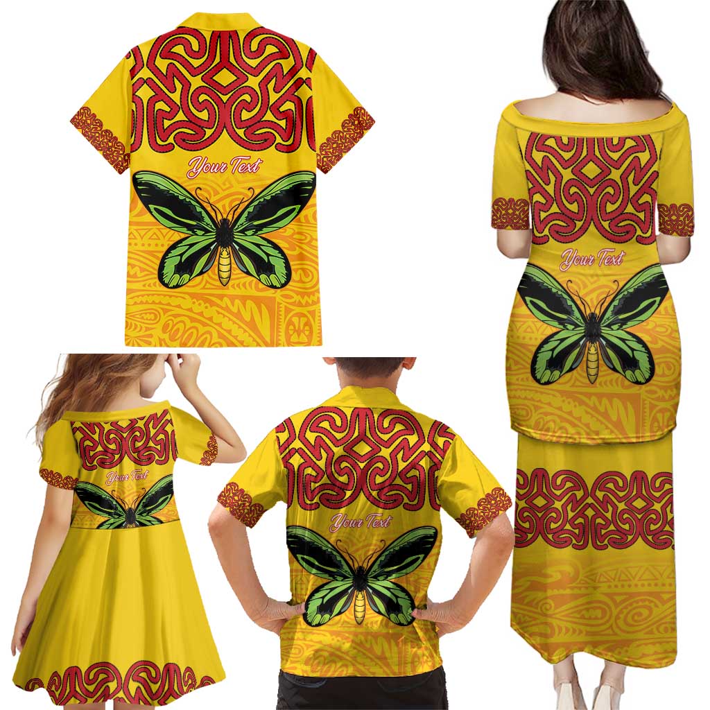 Personalised Tufi Tapa and Tattoo Festival Family Matching Puletasi and Hawaiian Shirt PNG Oro Butterfly Tapa Pattern - Polynesian Pride