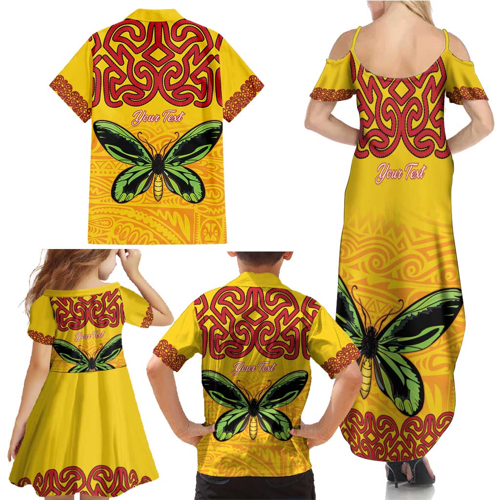 Personalised Tufi Tapa and Tattoo Festival Family Matching Summer Maxi Dress and Hawaiian Shirt PNG Oro Butterfly Tapa Pattern - Polynesian Pride