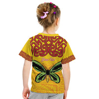 Personalised Tufi Tapa and Tattoo Festival Kid T Shirt PNG Oro Butterfly Tapa Pattern - Polynesian Pride