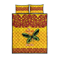 Personalised Tufi Tapa and Tattoo Festival Quilt Bed Set PNG Oro Butterfly Tapa Pattern - Polynesian Pride