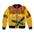 Personalised Tufi Tapa and Tattoo Festival Sleeve Zip Bomber Jacket PNG Oro Butterfly Tapa Pattern - Polynesian Pride