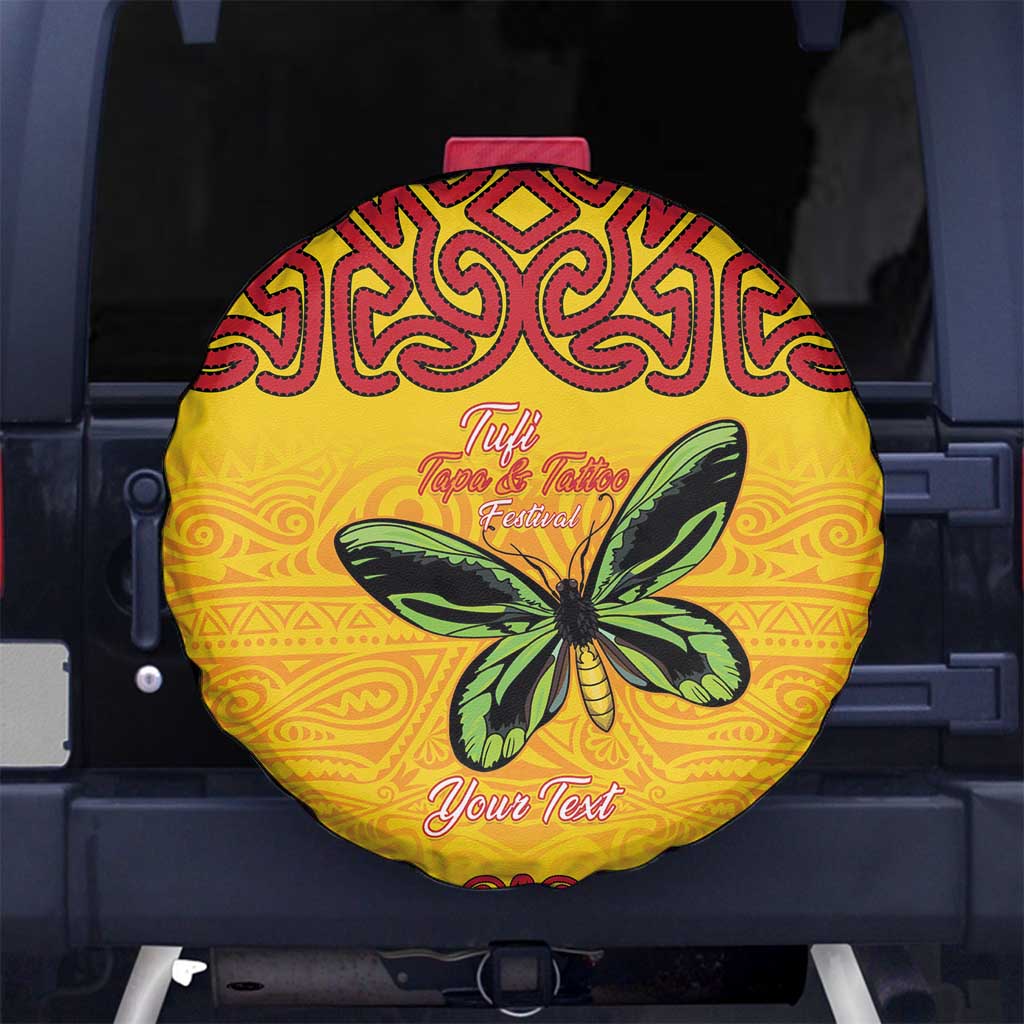 Personalised Tufi Tapa and Tattoo Festival Spare Tire Cover PNG Oro Butterfly Tapa Pattern - Polynesian Pride
