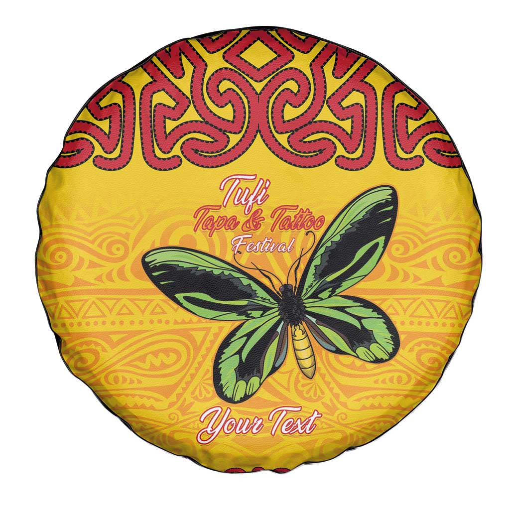 Personalised Tufi Tapa and Tattoo Festival Spare Tire Cover PNG Oro Butterfly Tapa Pattern - Polynesian Pride