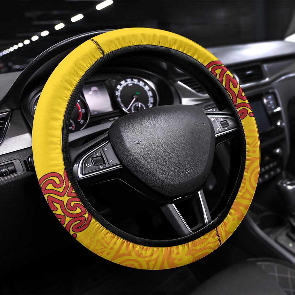 Tufi Tapa and Tattoo Festival Steering Wheel Cover PNG Oro Butterfly Tapa Pattern - Polynesian Pride