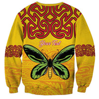 Personalised Tufi Tapa and Tattoo Festival Sweatshirt PNG Oro Butterfly Tapa Pattern - Polynesian Pride